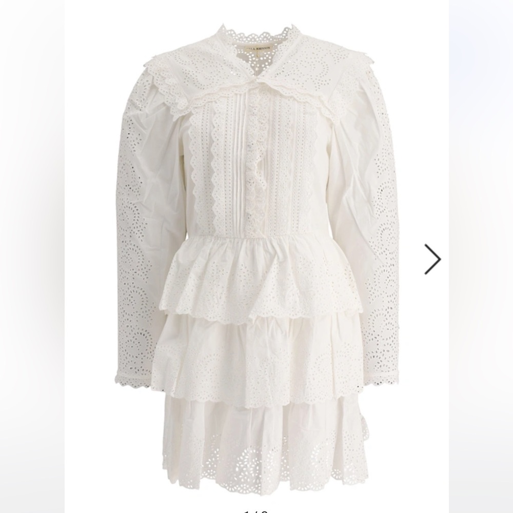 Ulla Johnson White mini eyelot dress